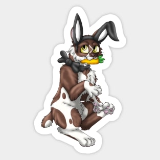 Bobtail BunnyCat: Chocolate Bicolor (Black) Sticker